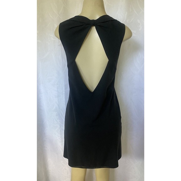 ALICE + OLIVIA Black Trina Bow Back Silk Mini Dress Sleeveless Cut Out S… - Picture 5 of 7